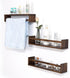 24 Inch Set 3 AZSKY Nursery Book Shelves Deep Walnut Floating Bookshelf for Kids Room Wall Mounted Floating Shelves