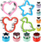 Elfkitwang Sandwich Cookie Cutters Set, Dinosaur, Heart, Star, Mouse, Sandwich Knife, Food Grade Cookie Mould (12 Pcs)
