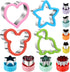 Elfkitwang Sandwich Cookie Cutters Set, Dinosaur, Heart, Star, Mouse, Sandwich Knife, Food Grade Cookie Mould (12 Pcs)