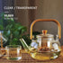 Glass Tea Pot, Stovetop Safe Clear Teapot and Kettle for Brewing Tea