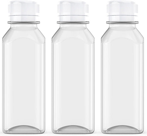Axe Sickle 3 Pcs 8 Ounce Juice Bottles, Plastic Milk Bottles with Tamper Evident Caps for Beverages