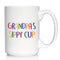 Grandpa's Sippy Cup - Fun Coffee Mug Gift for Grandfathers, Large 15oz White Ceramic