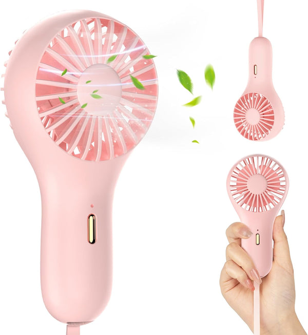 Handheld Fan Mini Portable Fan, USB Rechargeable Small Fan, 3 Speeds Pocket Mini Fan for Travel and Outdoor