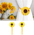1 Pair Sunflower Curtain Magnetic Tiebacks, Non-Woven Fabric, Rural Style Holdbacks