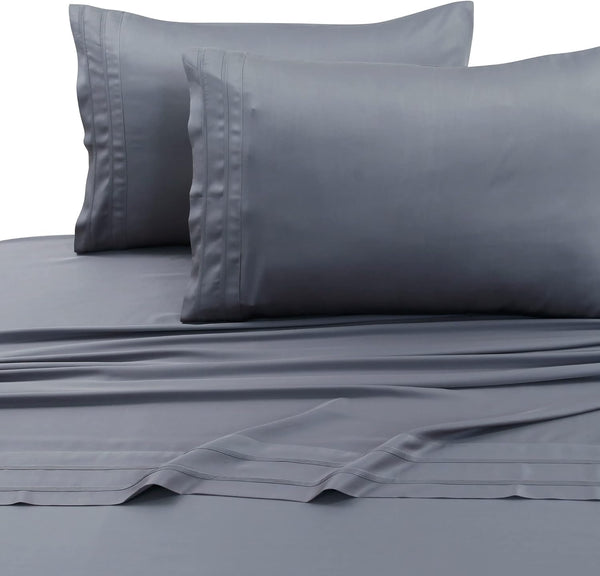 Tribeca Living BAMB300PCSTST 300 TC Rayon from Bamboo Pillow Pair, Standard, Pack of 2, Steel Grey
