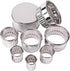 Stainless Steel Round Cookie Biscuit Cutter Set, 12 Pieces, Fluted Edge Graduated Ring Sizes