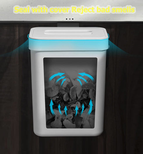 Mini Kitchen Trash Can with Lid, 5L/1.3 Odor Free Compost Bin, Small Countertop Trash Bin for Daily Cooking Scraps