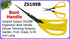 Zenport ZS109B Ergonomic Bent Handle Deluxe Bud Trimming Scissors, 6.5-Inch, Yellow