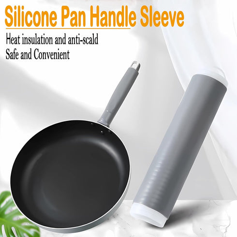 3PCS Pot Handle Heat Insulation Silicone Cover, Hot Handle Holder for Pots and Pans, Self-retracting Sleeve for Spatulas