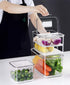 SANNO Vegetable Fruit Storage Containers - Stackable Produce Saver with Lids and Vents for Fresh Produce in Refrigerator