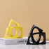 DOVDOV Geometric Cube Knot Decorations, Abstract Geometric Statue, Yellow Home Decor Accents for Room Office Shelf