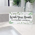 LHIUEM Wash Your Hands Ya Filthy Animal Sign, Funny Bathroom Wooden Hanging Wall Art, Green Plant Wood Plaques for Home