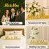 Mandala Crafts Gold Wooden Mr & Mrs Signs for Wedding Decorations, Reception & Sweetheart Table Decor
