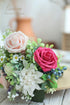 Floroom 25pcs Artificial Flowers Shimmer Blush and Peach Foam Fake Roses with Stems for DIY Wedding Bouquets