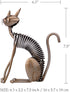 Tooarts Metal Sculpture Iron Art Cat Spring Handicraft for Home Decoration