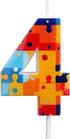 BOXOB Building Block Puzzle Number Birthday Cake Candles, Multicolor Block Puzzle 0 1st