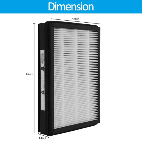 2-Pack IAF-H-100A True Idylis A Replacement Filter, Compatible with FAP-C01-A, Idylis Air Purifiers, 2 H13 FILTER + 2