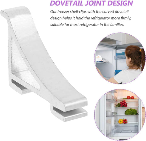 8pcs Refrigerator Shelf Clips for Commercial Cooler Adjustable Shelves, Stainless Steel