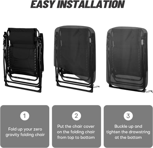 GREHABOR 420D 28 43 Inch Outdoor Zero Gravity Folding Chair Cover Waterproof Folding Lawn Lounger Recliner Chair Covers
