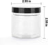 Healthy Packers 4oz Plastic Jars with Lids, Small Clear Lotion Containers, 12 Pack Cream and Cosmetic Jars (Black)