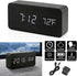 OCT17 Wooden Digital Alarm Clock - Multi-Function Smart Alarm Clock with USB Power Supply, Black