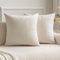 MIULEE 24x24 Inch Velvet Pillow Covers, Set of 2 Cream White Decorative Pillows for King Bed