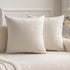 MIULEE 24x24 Inch Velvet Pillow Covers, Set of 2 Cream White Decorative Pillows for King Bed