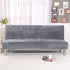 ele ELEOPTION Armless Sofa Slipcover, Stretch Velvet Futon Cover Protector, Modern Simple Folding Couch Cover