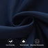 Aquazolax French Door Curtains Drapes, 54x40 Inches Solid Blackout Panels with Tiebacks, Navy Blue