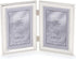 Lawrence Frames 4 by 6-Inch Hinged Double Metal Picture Frame, Silver-Plate with Delicate Beading (Vertical)
