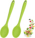 2 Pcs Silicone Spoons for Cooking, Heat Resistant Mixing Utensils for Kitchen Cooking Baking Stirring Tools (Green)