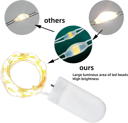 Etinga 6 Pack 10 3.3ft (6 Pack, Fairy Lights Battery Operated String Lights, LED on Silvery Copper Wire,High Brightness