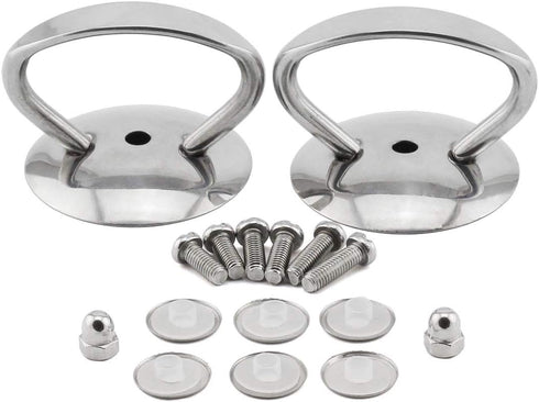 Universal Pot Lid Cover Knob Handle, Stainless Steel Replacement with Mounting Screws and Silicone Washer