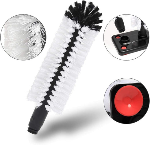 Water Bottle Cleaning Brush with Suction Base, 3 Head Bristle Brush for Beer Cup, Long Leg Cup, Red Wine Glass, Bar