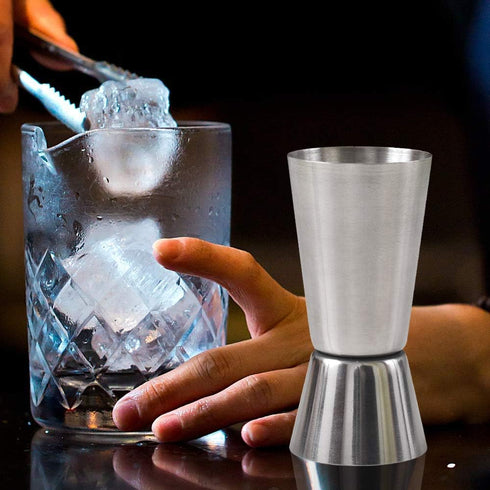 Newk Double Jigger for Bartending, 1/2 & 1 Oz (15 & 30 ML) Stainless Steel Cocktail Measuring Jigger, Set of 4