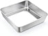 TeamFar 9 Inch Square Cake Pan, Stainless Steel Baking Roasting Pan for Cake, Brownie, Lasagna, Dishwasher Safe