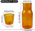 17oz 500ml DOERDO Bedside Carafe Night Water Carafe with Tumbler Glass, Glass Mouthwash Bottle for Bathroom, Bedroom