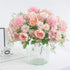 OHYGGE Tribe Glare Artificial Flower Silk Peony Bouquets, Set of 2 Hygrangea Carnations for Table Wedding Home