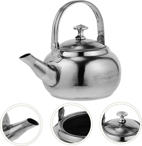 Camping Stoves Hot Water Kettle, Stainless Steel Tea Kettle for Camping Coffee Pot