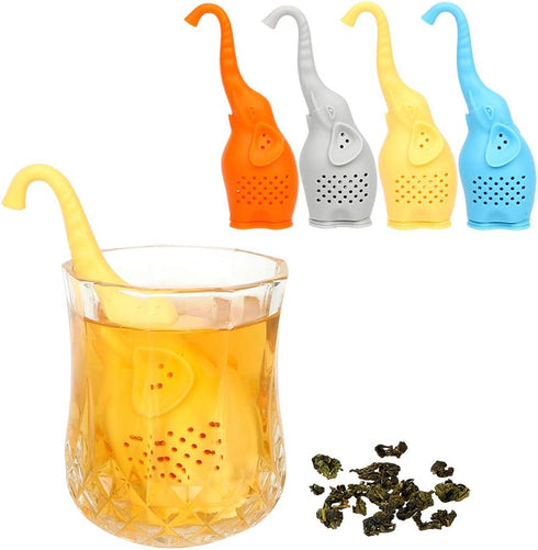 Tvoip 3Pcs Tea Infuser - Cute Small Elephant Silicone Tea Strainer for Loose Leaf Tea