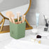 Electric Toothbrush Holder with 3 Slots and Bamboo Dividers, Plastic Organizer for Bathroom Countertop, Green