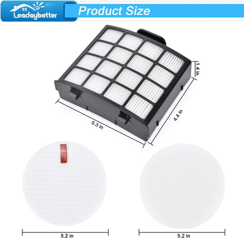 Leadaybetter AZ2002 Vacuum Filter Replacement for Shark Vertex DuoClean PowerFin, 2 HEPA, 4 Foam, 4 Felt Filters