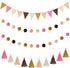 9.8 Feet Pom Pom Garland Set Colorful Felt Fabric for Classroom, 3.6 Feet Pennant Banner for Home Birthday Party (Boho