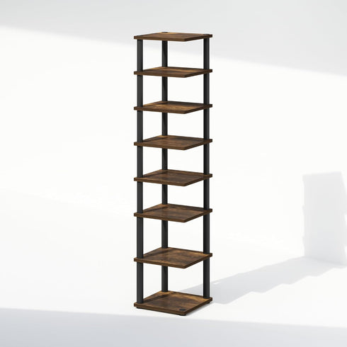 8-Tier Closet, Furinno Turn-N-Tube Corner Shelf, Display Rack, Vertical Corner Storage Rack, Space Saving Organization