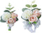 MOJUN Boutonniere and Wrist Corsage Set, Wedding Flowers Accessories for Prom Suit Decoration
