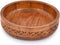 Mango Wood Decorative Round Carved Bowl, Centerpiece Bowl for Table (10" x 10" x 2.5")