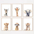 Joocrise Safari Nursery Wall Art Decor Set of 6 Baby Animal Wall Art
