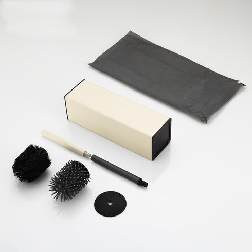 Set BVL Toilet Brush and Holder White Freestanding for Bathroom