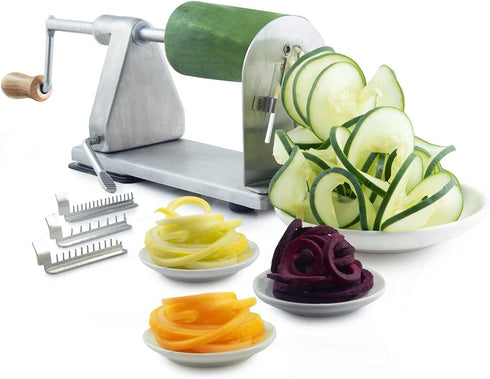 POP Design Stainless Steel Vegetable Spiralizer, Commercial Grade Spiralizer and Potato Cutter