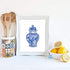 Chinoiserie Wall Art Print, Set of 6 Chinese Blue White Porcelain Vase Canvas Prints for Bedroom or Study Decor